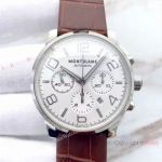 Mont Blanc Clone TimeWalker Chronograph Brown Leather Strap Watch Grade AAA